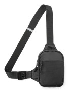 Axelryggsäck Sling Bröst Crossbody Väska Vattentät för Män Kvinnor Vandring Resor Utomhussport Svart L black