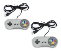 2-pack Trådbundna USB-kontroller - Kompatibla med SNES-emulatorer - Retro Gaming Joypads Gamepad - Lämpliga för Gaming PC, Dator, Laptop