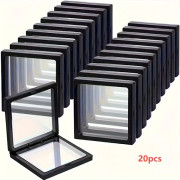20-pack 3D Flytande Displayfodral - Dammtäta Smyckesförvaringslådor i Akryl med Elastisk Film, Transparent Hängande Organizer för Förvaring