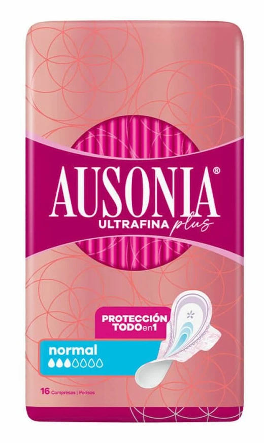 Normala dambindor med vingar Ausonia Plus Ultratunn 16 antal