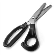 Pinking Shears Professional Fabric Scissors Black - Perfect for Sewing and Crafts with Rounded Waves and Notches for Decorative Edges 7 mm 7 mm