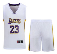 #23 LeBron James Basketbollströja Set Lakers UniKompatibel med Barn Vit vit