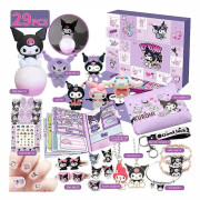 Adventskalender 2024 med Kuromi, My Melody, Cinnamoroll från Sanrio - Leksakstillbehör för barn och flickor - Kalendergåva Kuromi