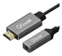 QGeeM HDMI to Mini DP Converter Adapter Cable UHD 4K@30Hz Plug and Play for PC Laptop