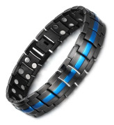 Magnetarmband för män, Titanstålarmband med magnetlänkar för män, Ultratåligt dubbelradigt magnetarmband