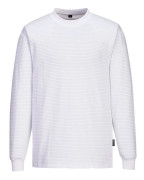 ESD Antistatisk Långärmad T-shirt - Vit XS