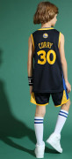Stephen Curry No.30 Baskettröja Set Warriors Uniform för barn tonåringar Black V . Black Black L (140-150CM)