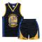 Stephen Curry No.30 Baskettröja Set Warriors Uniform för barn tonåringar Black V . Black Black L (140-150CM)