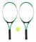 Set med 2 tennisracketar för tonåringar, träningsracket, grön