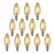 12 st E14 Edison Glödlampa, Nuodi LED Ljusfläkt Antik Amber
