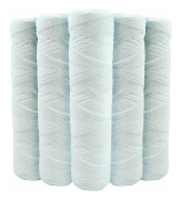 Set med 5 spiralformade vattenfilterpatroner Anti-sediment 10 tum 254 mm - Kompatibel med 10-tumsfilter Tillverkad i Frankrike 20 Mikron 20 Microns
