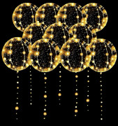 LED Ballonger 10-pack, Lysande Ballonger 50 cm Klar Helium Bobo Ballonger, Självlysande Bubbelballonger med Ljusslingor för - Perfekt