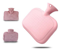 1,5L PVC Varmvattenflaskor, Kvadratisk, Rosa
