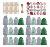 Adventskalenderpåsar | Juldragskopåsar Presentset | 24 dagar Hängande adventskalendrar i säckväv