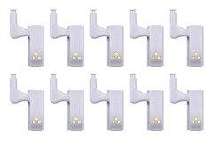 10 st LED-sensor gångjärnslampa för köksskåp, garderob, vit - WELLNGS Vit Vit