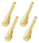 Tång 5 tum rostfritt stål serveringsredskap små tänger för aptitretare socker tänger istänger teservis set om 4 (5 tum guld)