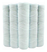 Set med 5 lindade vattenfilterpatroner anti-sediment 9 tum 3/4 - 20 mikroner kompatibla med 10-tumsfilter tillverkade i Frankrike - Shlm