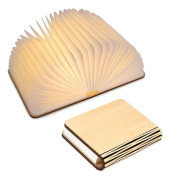LED Wooden Book Lamp, Christmas Gift Idea - Foldable and Magnetic