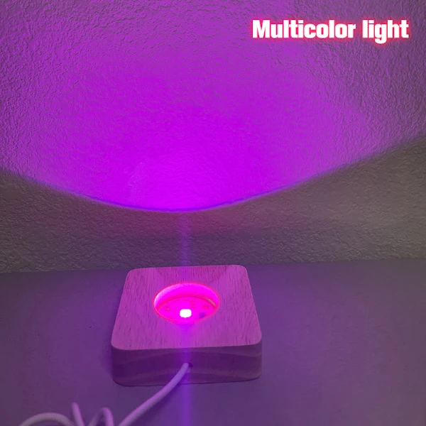 Trä LED-ljusdisplay Bas Kristallglas Harts Konst Ornament-FA6-