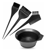 Hårfärgningskit Tint Brush Dubbelsidig Frisörfärgning Kam Professionell Highlight Hårfärgningsverktyg Skål (4 st)