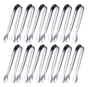 12 Mini Rostfria Tänger för Aptitretare, Desserter, Charkuterier och Godis (Silver, 11 cm) - Perfekt