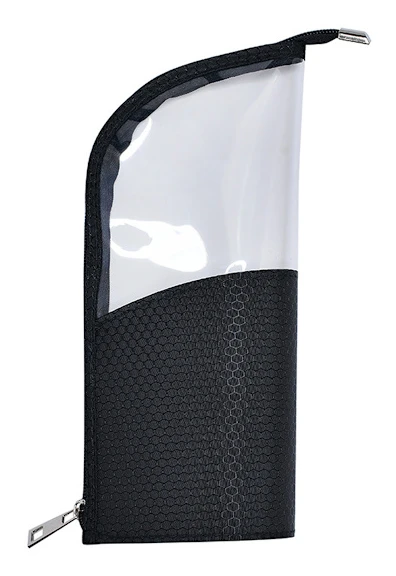 Dam Håller Halvcirkelformad Transparent Sminkväska Sminkborste Organizer Väska black