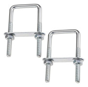 Fyrkantiga U-bultar U-bultar, 70 x 110mm Rostfria U-bultar, M8 U-bultar med mutterram och brickor, (70 x 110mm)