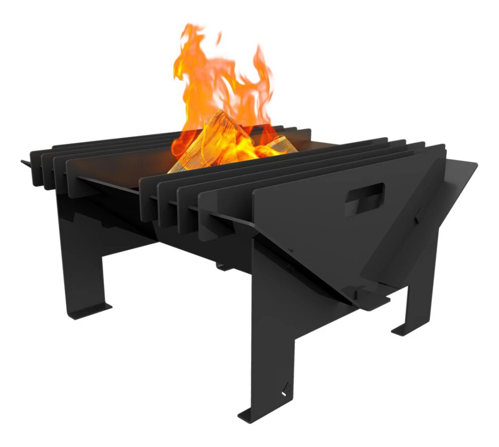 Garden Fire Pit GAMELA svart