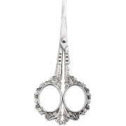 1-pack Manikyrverktyg Vintage Plommonstil Sax Europeisk Elegant Enkel Stil Sax Multifunktionell Nagelsax i Rostfritt Stål (Silver)