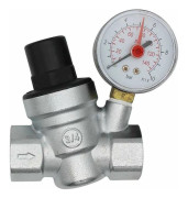 DN20 vatten tryckreducerare 3/4 tum vatten tryckregulator med tryckmätare