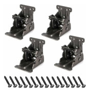 Folding Table Leg Brackets, Self-Locking Hinges for Bed or Wall Shelf, Space-Saving, 4-Pack