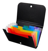 Liten filmapp med kvittoklämma A6 Ficka med dragspelsfunktion Självhäftande registerflikar C-Perfet C Color floors