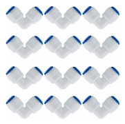 12 pcs RO Water Filter Accessories Nozzle Assembly 1/4 inch 90 Degree Right Angle Quick Docking for Connecting Water Pipe Fittings, Refrigerator Hose