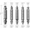 5 Pieces Professional Screw Extractors, Damaged Screw Extractors, High-Speed Steel, for Faulty Screws, Metal Bolts and Pins (Silver)