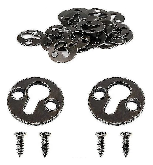 50 st Rund 25 mm / 1-tums Mortise Typ Metall Nyckelhål Hängare Hyllfästen Tavelram Hängplatta (antik brons) snabb
