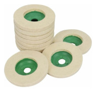 4\" Ull Vinkelslipskivor Förtjockade Slitstarka Poleringsdynor för Metall, Marmor, Glas, Spegel, Hög Poleringseffekt, 10-pack