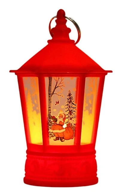 Jullyktor, Vintage Ljus med LED Hängande Lampa Flamlös Ljuslykta för Julhelgens Bordsdekorationer