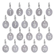 20-pack Numrerade Taggar Runda Numrerade Nyckelringar