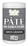 Strukturpasta CREATIVE DECO | Grova Korn 2kg Mörkgrå | Reliefpasta för Akrylfärg | Texturerad Pasta | 3D Effekt Mörkgrå