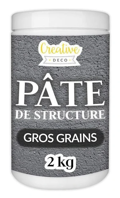 Strukturpasta CREATIVE DECO | Grova Korn 2kg Mörkgrå | Reliefpasta för Akrylfärg | Texturerad Pasta | 3D Effekt Mörkgrå