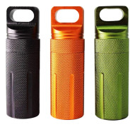 PPFISH Militärklassad lufttät EDC-tillbehörsväska, pillerburkskapselnyckelring, utomhusöverlevnadsförvaringsmetallbehållare torr låda (3-pack)