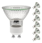 GU10 50W Glödlampor, GU10 Halogen Glödlampor, Spot Glödlampa AC 230V 50W, GU10 Halogen Halogen Glödlampor 2 Pins 35° Strålvinkel 2700K Dimbar Varmvit, Paket med 6