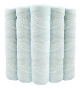 Set med 5 lindade vattenfilterpatroner mot sediment 9 tum 3/4 - 20 mikron kompatibla med 10 tums filter
