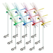 【COPL】12pcs Artificial Dragonfly Clips for Outdoor 3D Dragonfly Decoration Garden-XF22-