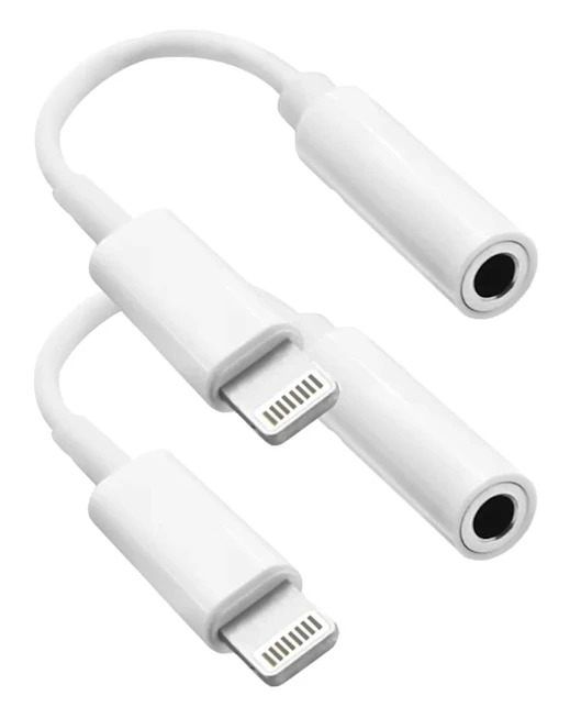 2-pack iPhone 3,5 mm hörlursadapter Lightning till 3,5 mm hörlurar/hörlursuttag ljudkonverterare med iPhone 14 13 12 11 Pro XR XS Max X 8 7...