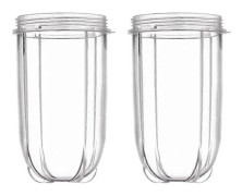2-pack Ersättnings Höga Behållare Passar Magic Blender Ersättnings Höga Behållare Transparent färg -DQ