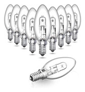 10-pack Halogenlampor, 42W E14 Ljuskällor, Dimbar Liten Skruvlampa, 2700K Varmvit, 613 Lumen