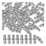 50-pack hyllstift, metall nickel stödpluggar skåp stöd stift för möbelhyllor fäste