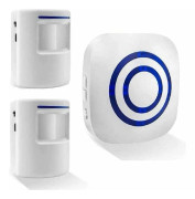 Trådlös dörrklocka elektrisk ringsignal kit med 1 mottagare och 2 PIR-rörelsedetektorer 38 melodier