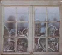 fönsteraffisch zombie 80 x 90 cm grå